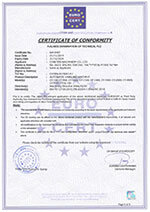 CE Certificate of Conformity for Chin Yen labeling machines