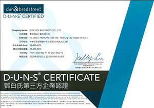 D-U-N-S Registered Certificate for Chin Yen Machinery